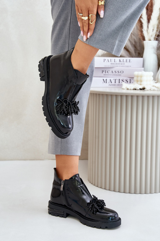 Pealhk Laque Pealiste poolsaapad kaunistustega voodriga D&A LZ42-036 msuud Pealhk Laque Pealiste poolsaapad kaunistustega voodriga D&A LZ42-036 msuud