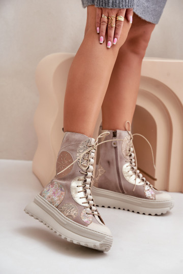 Pealhk Seemisnahast kingad platvormiga voodriga Sellel onciejka 06565-04 beeži värvi 2