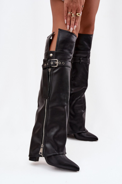 voodriga naiste pika säärega saapad Põlve jaoks kõrge jämeda kontsaga rihmadega neetide ja pandlaga I Hõbedat värvim Zamkiem msu voodriga naiste pika säärega saapad Põlve jaoks kõrge jämeda kontsaga rihmadega neetide ja pandlaga I Hõbedat värvim Zamkiem msu