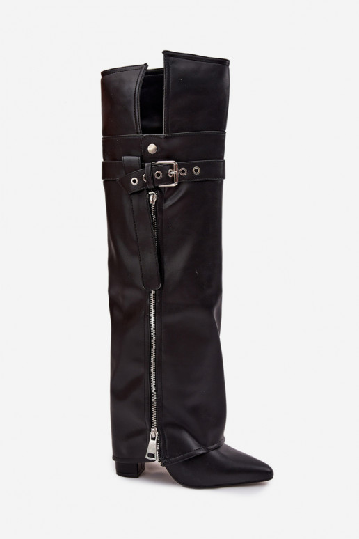 voodriga naiste pika säärega saapad Põlve jaoks kõrge jämeda kontsaga rihmadega neetide ja pandlaga I Hõbedat värvim Zamkiem msu voodriga naiste pika säärega saapad Põlve jaoks kõrge jämeda kontsaga rihmadega neetide ja pandlaga I Hõbedat värvim Zamkiem msu