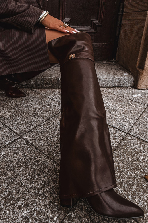 voodriga pika säärega saapadINysisseiniętą Cholesisseką Põlve jaoks Obcas Słupek pruunid värvi Serelle voodriga pika säärega saapadINysisseiniętą Cholesisseką Põlve jaoks Obcas Słupek pruunid värvi Serelle