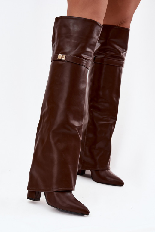 voodriga pika säärega saapadINysisseiniętą Cholesisseką Põlve jaoks Obcas Słupek pruunid värvi Serelle voodriga pika säärega saapadINysisseiniętą Cholesisseką Põlve jaoks Obcas Słupek pruunid värvi Serelle