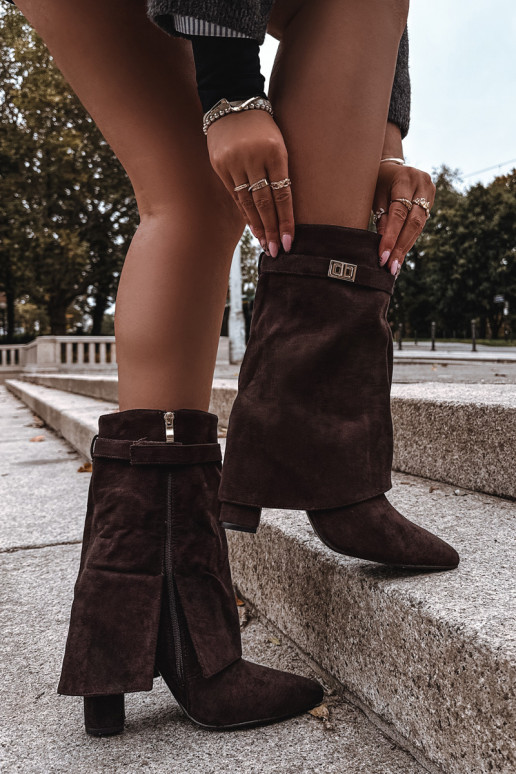 voodriga Pealiste poolsaapad dekoreeritud kontsaga Czekoladosissee Luvielle