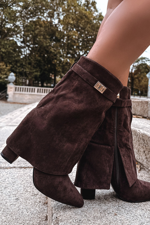 voodriga Pealiste poolsaapad dekoreeritud kontsaga Czekoladosissee Luvielle