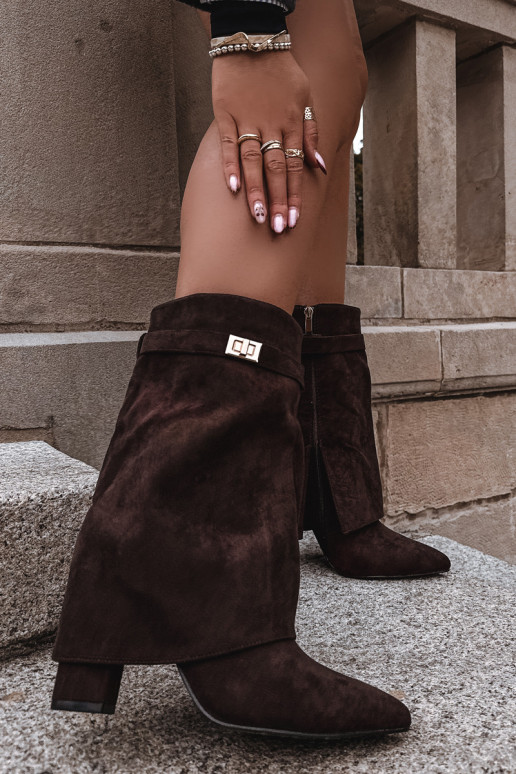 voodriga Pealiste poolsaapad dekoreeritud kontsaga Czekoladosissee Luvielle