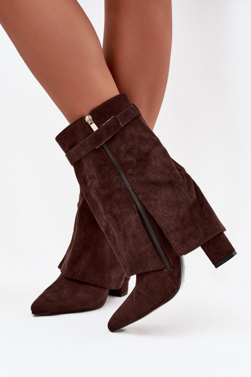 voodriga Pealiste poolsaapad dekoreeritud kontsaga Czekoladosissee Luvielle