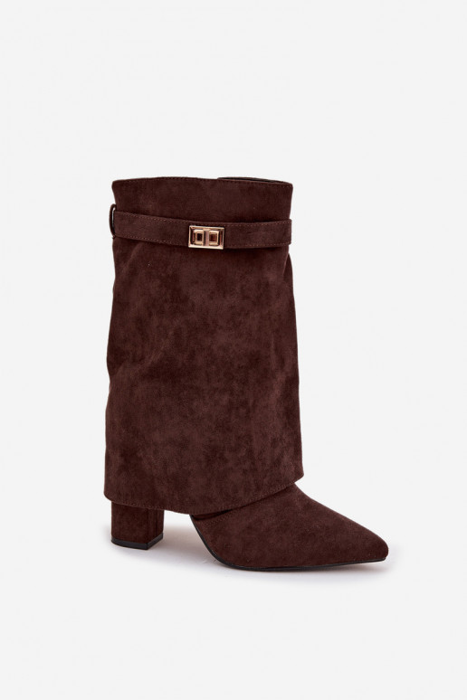 voodriga Pealiste poolsaapad dekoreeritud kontsaga Czekoladosissee Luvielle