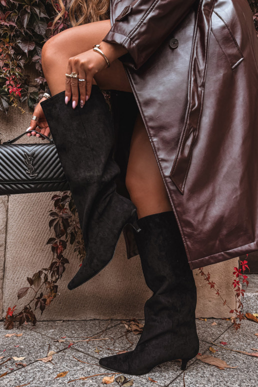 naiste pika säärega saapad kõrge jämeda kontsagaEco Suedeu msuud Pheona naiste pika säärega saapad kõrge jämeda kontsagaEco Suedeu msuud Pheona