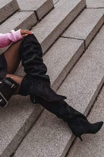 Libisemisvastased naiste kõrged saapad kitsaste kontsadega must Ysolienne 2