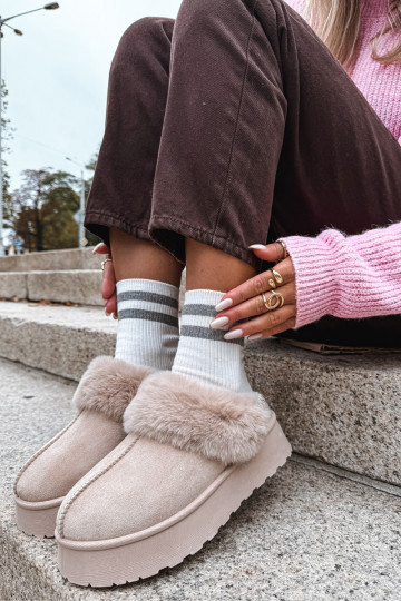 nööpidega lumesaapad Pealiste omad platvormiga karusnahaga I Haftem beeži värvi Querina 2