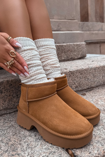 nööpidega lumesaapad Pealiste omadPealturalnego seemisnakhsedu voodriga karusnahaga pruunid värvi Milora 2