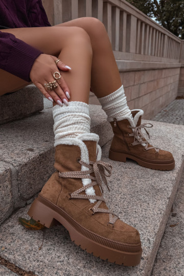 nööpidega lumesaapad Pealiste omad soojad saapad pruunid värvi Irmara