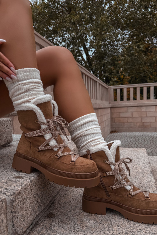 nööpidega lumesaapad Pealiste omad soojad saapad pruunid värvi Irmara nööpidega lumesaapad Pealiste omad soojad saapad pruunid värvi Irmara