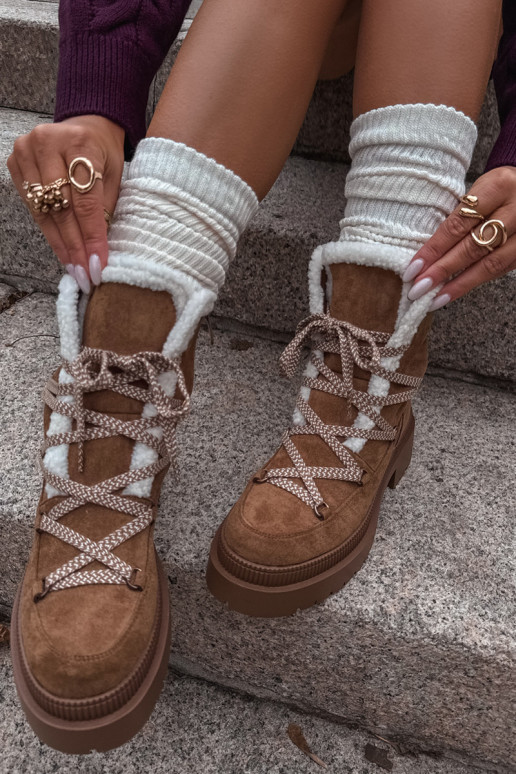 nööpidega lumesaapad Pealiste omad soojad saapad pruunid värvi Irmara nööpidega lumesaapad Pealiste omad soojad saapad pruunid värvi Irmara