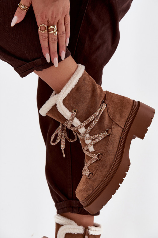 nööpidega lumesaapad Pealiste omad soojad saapad pruunid värvi Irmara nööpidega lumesaapad Pealiste omad soojad saapad pruunid värvi Irmara