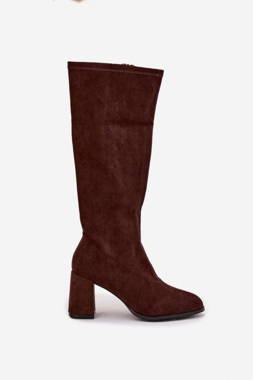 naiste pika säärega saapad kõrge jämeda kontsagaEco Suedeu Czekoladosissee Yelisse naiste pika säärega saapad kõrge jämeda kontsagaEco Suedeu Czekoladosissee Yelisse