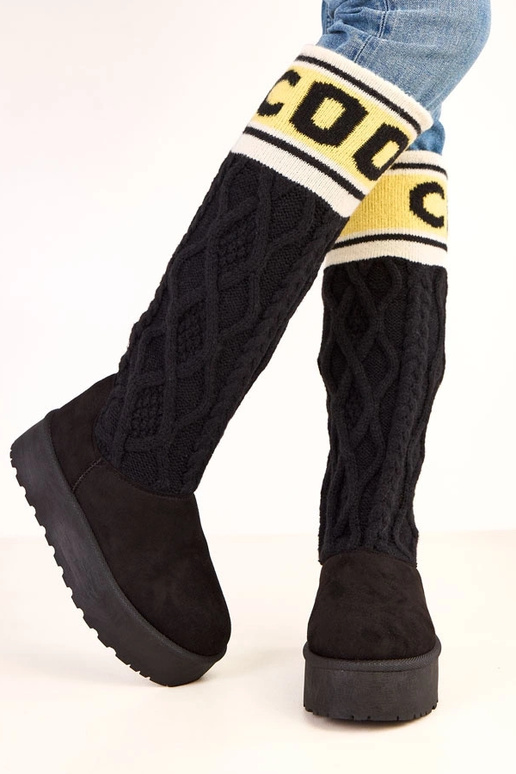 Mustad lumesaapad platvormiga ja... Mustad lumesaapad platvormiga ja...