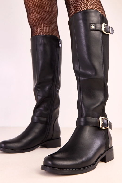 Karia mustad kõrged saapad elastse... Karia mustad kõrged saapad elastse...