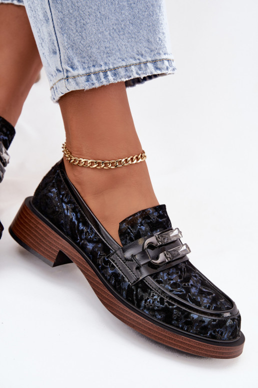 Pealhk Seemisnahast mokassiinid Pealiste omad Koos Ornate Detalem D&A MR52-178 msuud