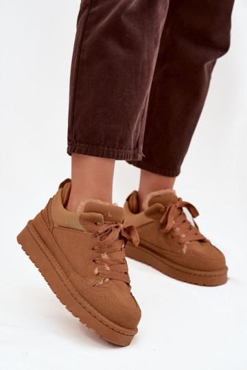Sneakers tüüpi jalanõud Pealiste omad voodriga karusnahaga pruunid värvi Cyrissa