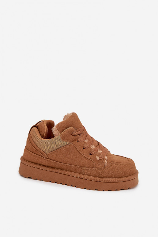 Sneakers tüüpi jalanõud Pealiste omad voodriga karusnahaga pruunid värvi Cyrissa Sneakers tüüpi jalanõud Pealiste omad voodriga karusnahaga pruunid värvi Cyrissa