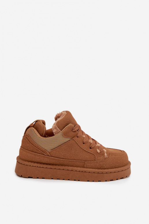 Sneakers tüüpi jalanõud Pealiste omad voodriga karusnahaga pruunid värvi Cyrissa Sneakers tüüpi jalanõud Pealiste omad voodriga karusnahaga pruunid värvi Cyrissa