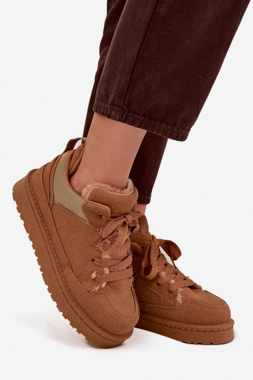Sneakers tüüpi jalanõud Pealiste omad voodriga karusnahaga pruunid värvi Cyrissa Sneakers tüüpi jalanõud Pealiste omad voodriga karusnahaga pruunid värvi Cyrissa
