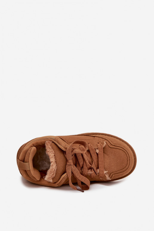 Sneakers tüüpi jalanõud Pealiste omad voodriga karusnahaga pruunid värvi Cyrissa Sneakers tüüpi jalanõud Pealiste omad voodriga karusnahaga pruunid värvi Cyrissa