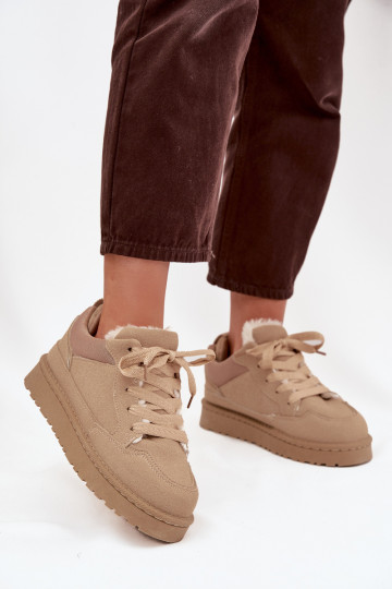 Sneakers tüüpi jalanõud Pealiste omad voodriga karusnahaga beeži värvi Cyrissa 2