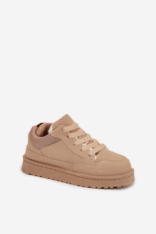 Sneakers tüüpi jalanõud Pealiste omad voodriga karusnahaga beeži värvi Cyrissa Sneakers tüüpi jalanõud Pealiste omad voodriga karusnahaga beeži värvi Cyrissa
