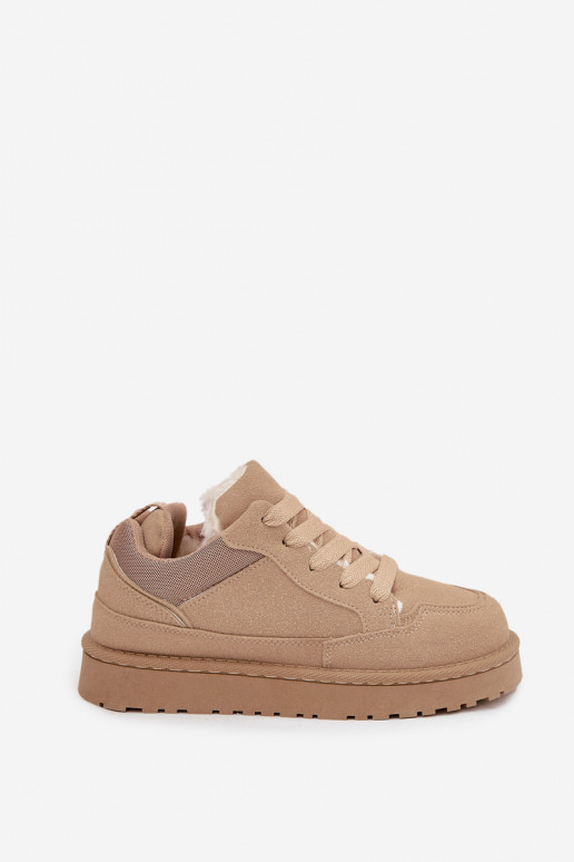 Sneakers tüüpi jalanõud Pealiste omad voodriga karusnahaga beeži värvi Cyrissa Sneakers tüüpi jalanõud Pealiste omad voodriga karusnahaga beeži värvi Cyrissa