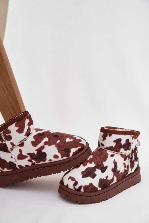 nööpidega lumesaapad Laste jalanõud Noorus voodriga karusnahaga IN Łaty Valget-pruunid värvi Mireya