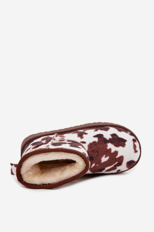 nööpidega lumesaapad Laste jalanõud Noorus voodriga karusnahaga IN Łaty Valget-pruunid värvi Mireya