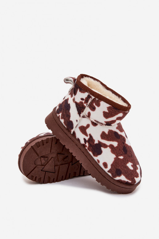 nööpidega lumesaapad Laste jalanõud Noorus voodriga karusnahaga IN Łaty Valget-pruunid värvi Mireya