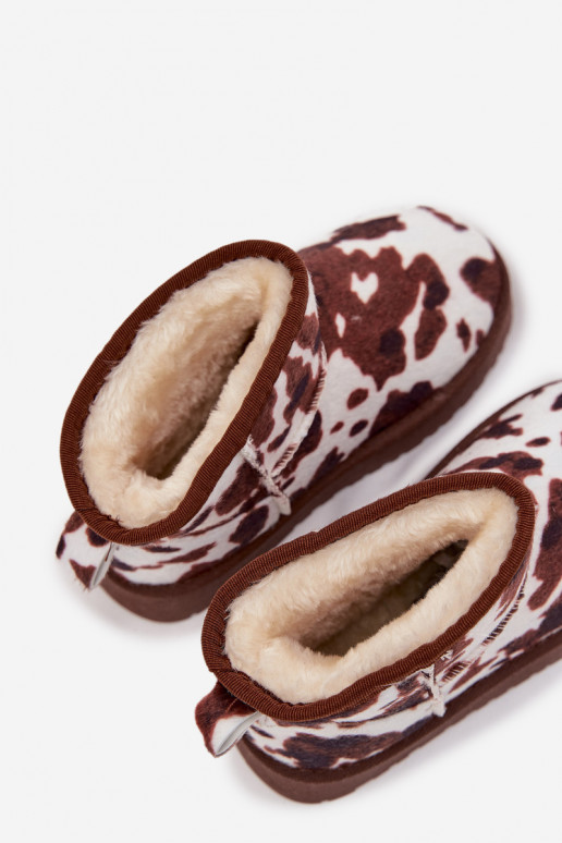 nööpidega lumesaapad Laste jalanõud Noorus voodriga karusnahaga IN Łaty Valget-pruunid värvi Mireya