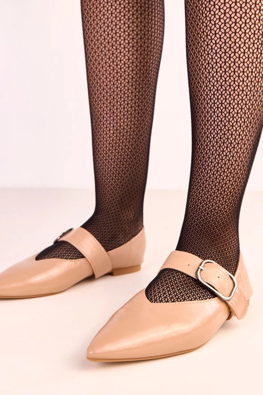 Beeži värvi ballerina kingad pandliga...