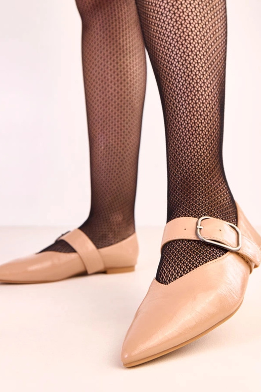 Beeži värvi ballerina kingad pandliga...