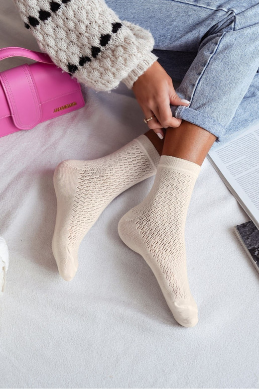 Sokid Pealiste omad Ažuurne Ecru Sokid Pealiste omad Ažuurne Ecru