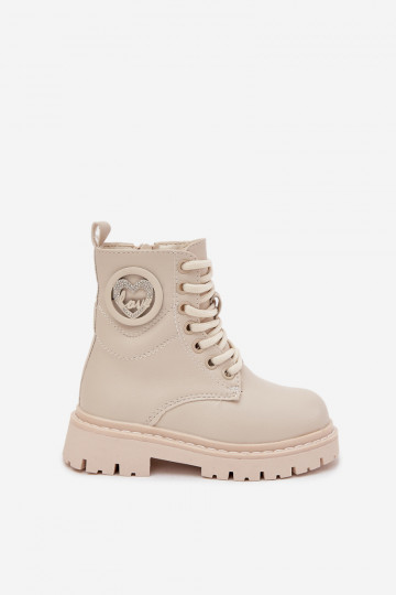 Pealiste poolsaapad Laste voodriga karusnahaga kaunistustega LOVE beeži värvi Rosaira 2