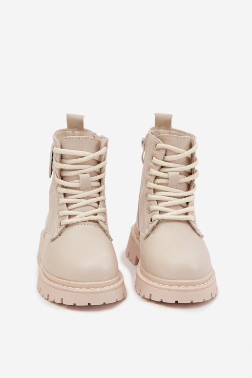 Pealiste poolsaapad Laste voodriga karusnahaga kaunistustega LOVE beeži värvi Rosaira