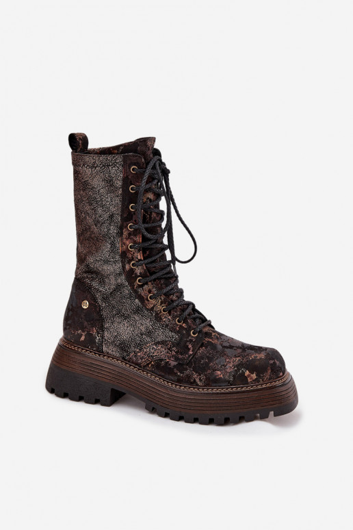 Pealiste poolsaapad säärsaapad Sellel onciejka 06203-32 pruunid värvi-Kuldset värvi