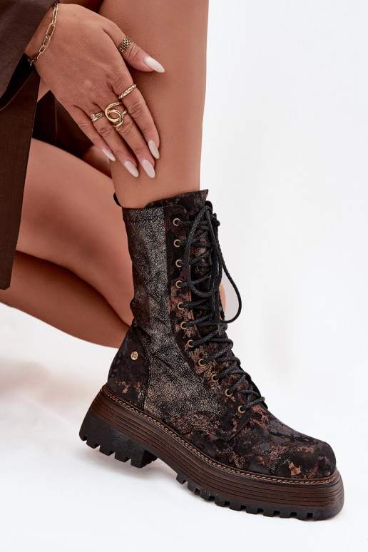 Pealiste poolsaapad säärsaapad Sellel onciejka 06203-32 pruunid värvi-Kuldset värvi Pealiste poolsaapad säärsaapad Sellel onciejka 06203-32 pruunid värvi-Kuldset värvi