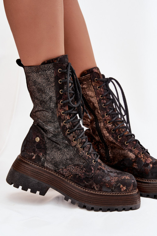 Pealiste poolsaapad säärsaapad Sellel onciejka 06203-32 pruunid värvi-Kuldset värvi Pealiste poolsaapad säärsaapad Sellel onciejka 06203-32 pruunid värvi-Kuldset värvi