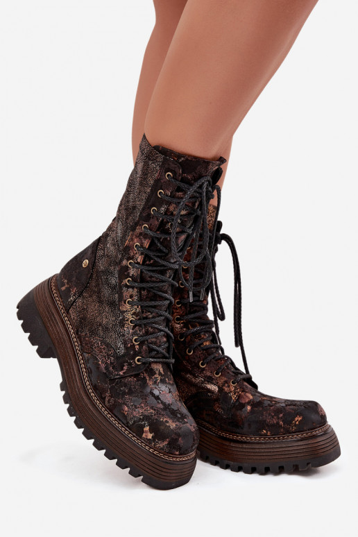 Pealiste poolsaapad säärsaapad Sellel onciejka 06203-32 pruunid värvi-Kuldset värvi Pealiste poolsaapad säärsaapad Sellel onciejka 06203-32 pruunid värvi-Kuldset värvi