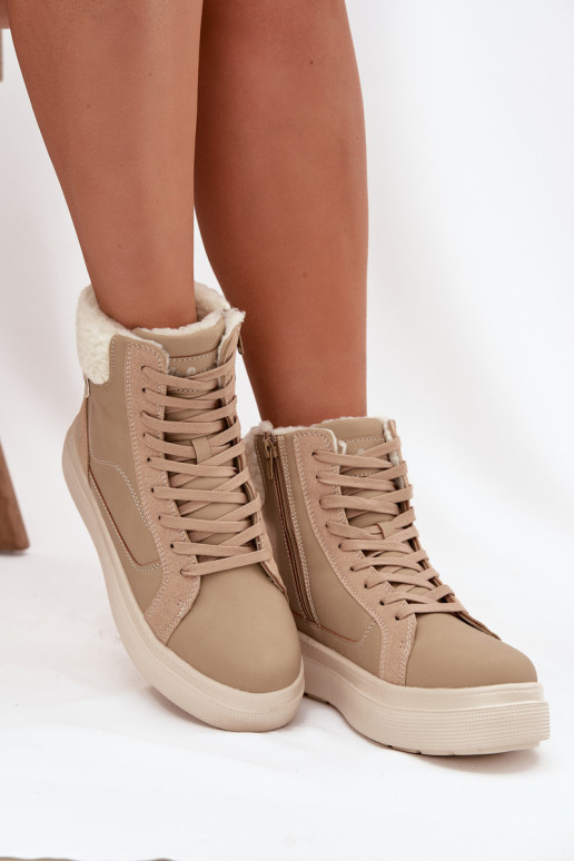 talvesaapad Pealiste omad soojad saapad Lee Cooper LCJ-25-01-3736 beeži värvi