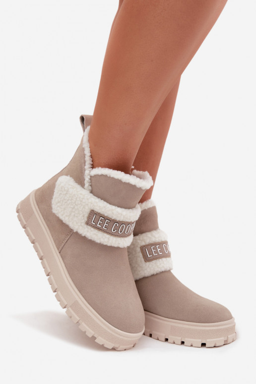 nööpidega lumesaapad Pealiste poolsaapadPealturalnego seemisnakhsedu soojad saapad Lee Cooper LCJ-25-01-3739 Halli värvi