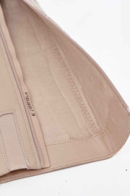 Pealhk voodriga naiste pika säärega saapad kõrge jämeda kontsaga Sellel onciejka A7165-04 beeži värvi Pealhk voodriga naiste pika säärega saapad kõrge jämeda kontsaga Sellel onciejka A7165-04 beeži värvi