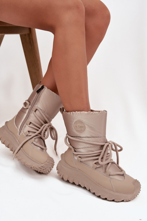 Pealhk nööpidega lumesaapad platvormiga Lee Cooper LCJ-25-12-3663 beeži värvi-Kuldset värvi Pealhk nööpidega lumesaapad platvormiga Lee Cooper LCJ-25-12-3663 beeži värvi-Kuldset värvi