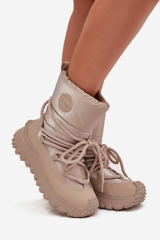 Pealhk nööpidega lumesaapad platvormiga Lee Cooper LCJ-25-12-3663 beeži värvi-Kuldset värvi Pealhk nööpidega lumesaapad platvormiga Lee Cooper LCJ-25-12-3663 beeži värvi-Kuldset värvi