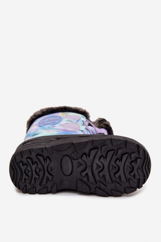 nööpidega lumesaapad Laste jalanõud Laste karusnahaga I Ściągaczem Lee Cooper LCJ-25-10-3778 Violetne värv